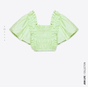 COPY - Voluminous lime green puff sleeve top